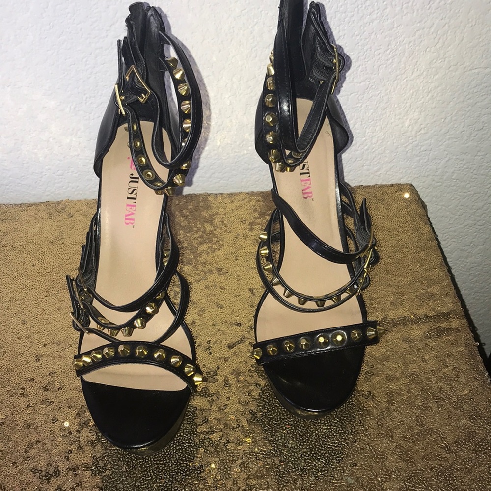 Black and gold shoes, used but like new.